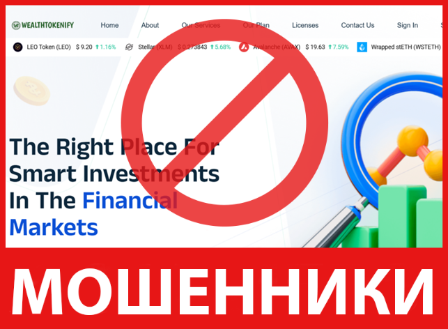 WealthTokenify лицевая сторона скрин