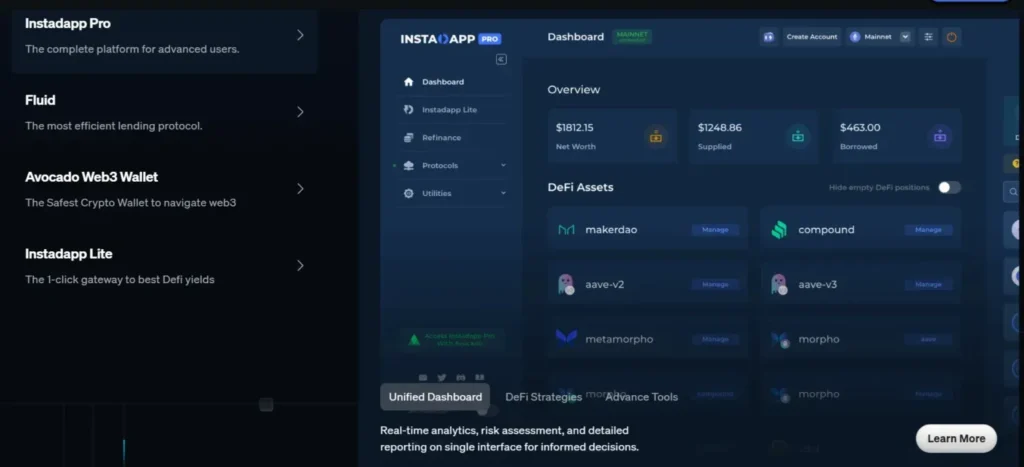 Instadapp 1 скрин