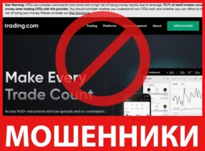 Trading.com лицевая сторона скрин