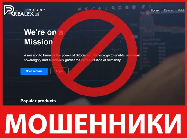 RealexTrade лицевая сторона скрин