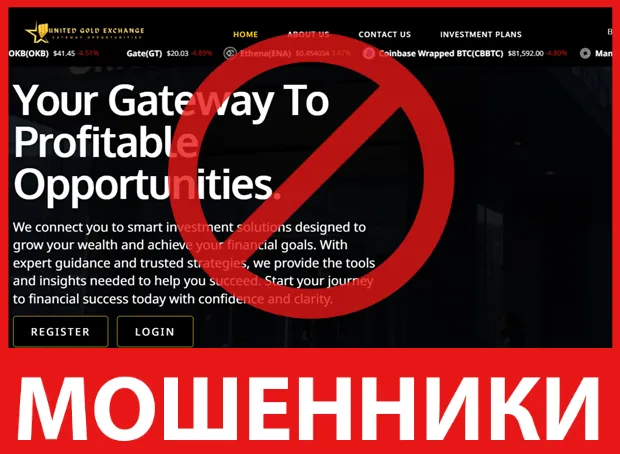 United Gold Exchange лицевая сторона скрин