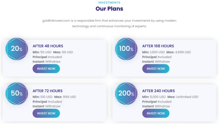 Gold Link Invest 2 скрин