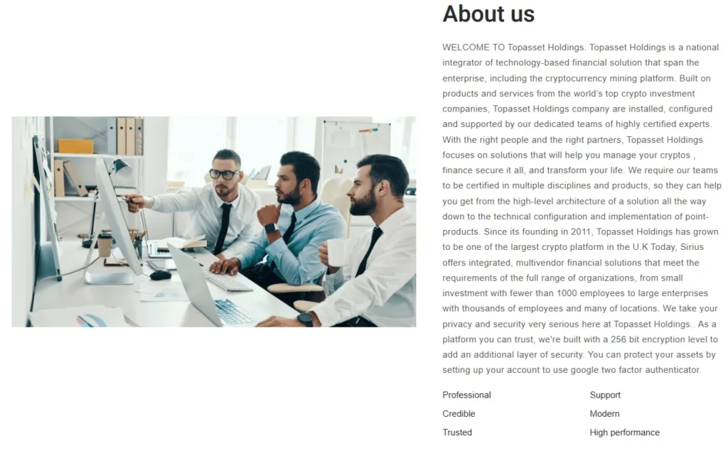 Topasset Holdings 1 скрин