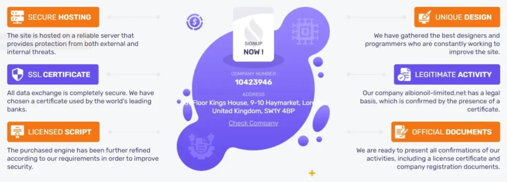 Albion Oil Limited 2 скрин