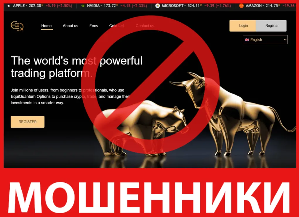 EquiQuantum Options лицевая сторона скрин
