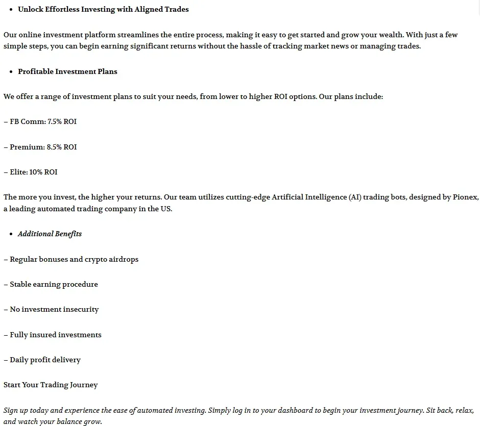 Aligned Trades 1 скрин