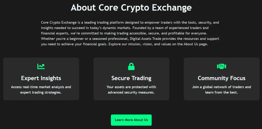 Core Crypto Exchange 2 скрин