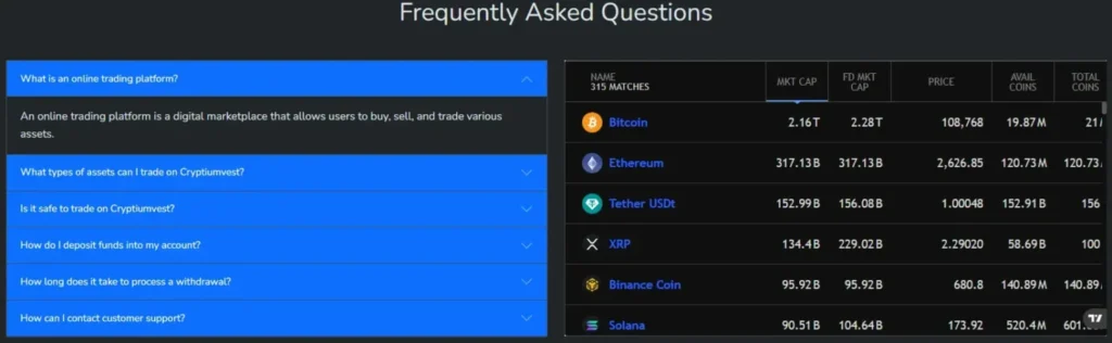 Cryptiumvest 1 скрин