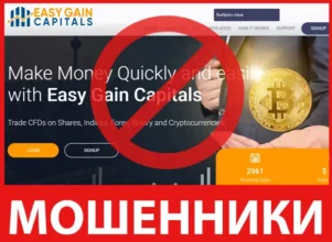 Easy Gain Capitals лицевая сторона скрин