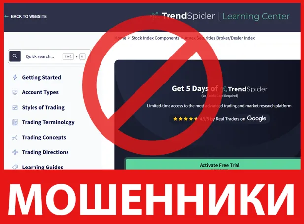 TrendSpider лицевая сторона скрин