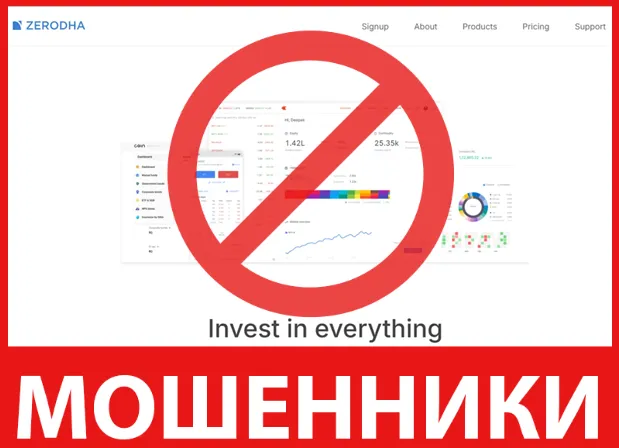Zerodha лицевая сторона скрин