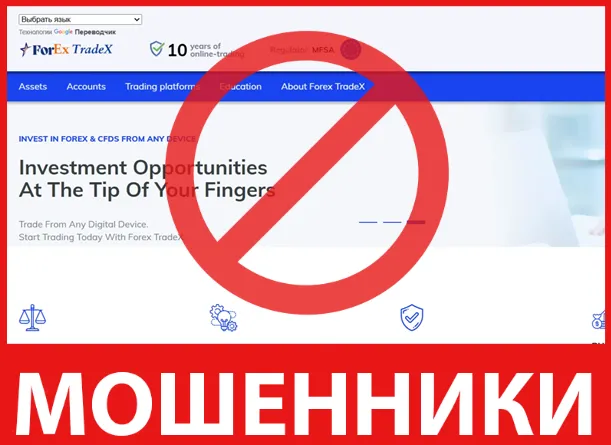 Forex TradeX лицевая сторона скрин