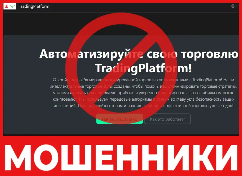 Trading Platform лицевая сторона скрин