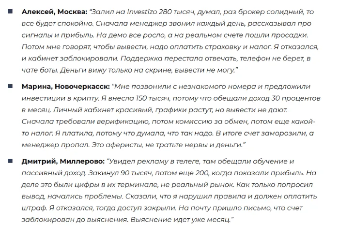 Investizo LTD 1 скрин