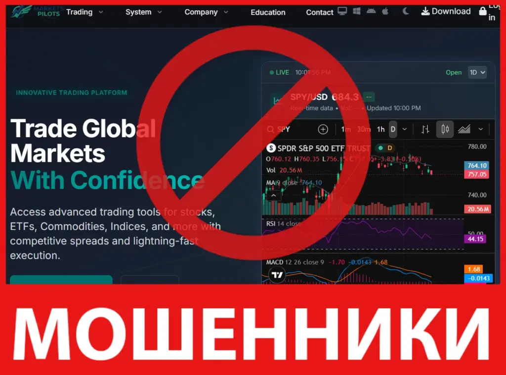 Markets Pilots лицевая сторона скрин